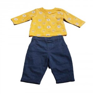 Miniklub Boys Casual T-shirt and Pant  ( Yellow and Blue) - 12-18m